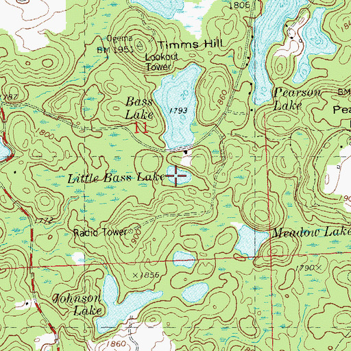Topographic Map of Little Bass Lake, WI