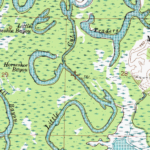 Topographic Map of Little Cut, WI