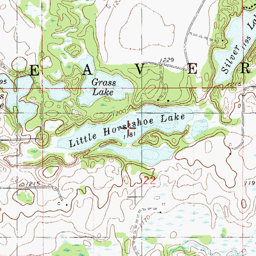 Topographic Map of Little Horseshoe Lake, WI