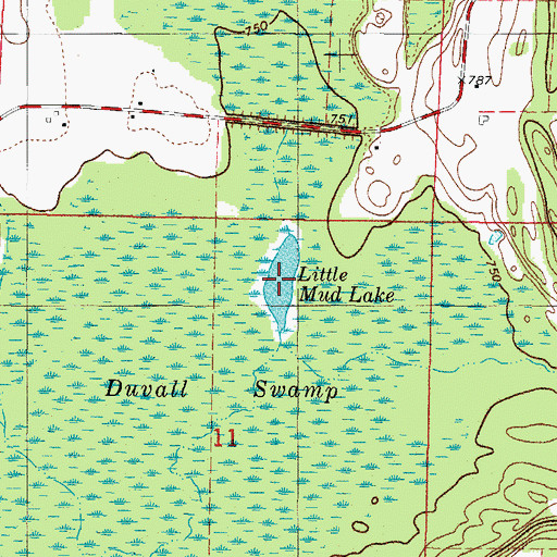 Topographic Map of Little Mud Lake, WI