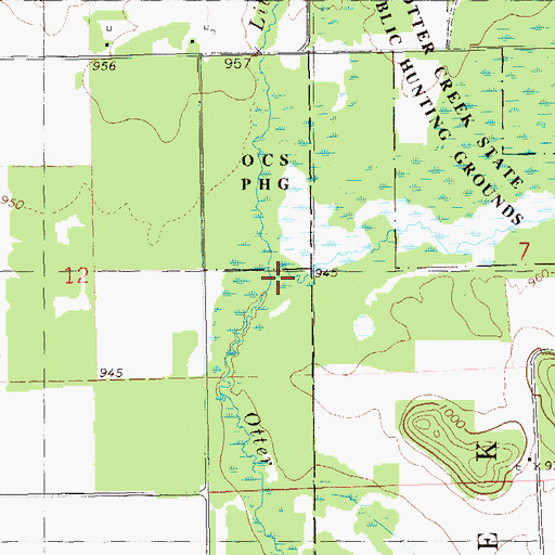Topographic Map of Blairmoor Branch, WI