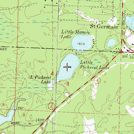 Topographic Map of Little Pickerel Lake, WI