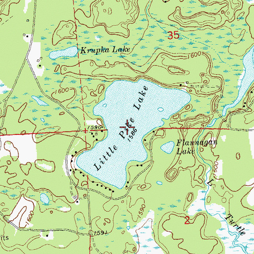 Topographic Map of Little Pike Lake, WI