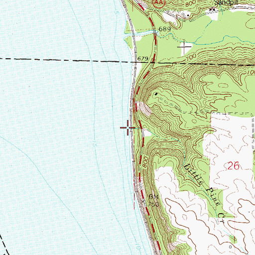 Topographic Map of Little Pine Creek, WI