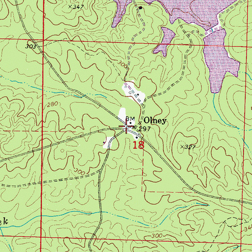Topographic Map of Olney, AL