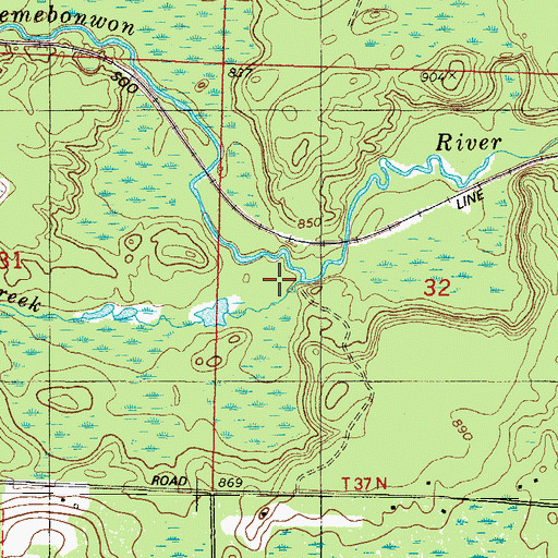 Topographic Map of Little Silver Creek, WI