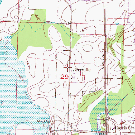 Topographic Map of Orrville, AL