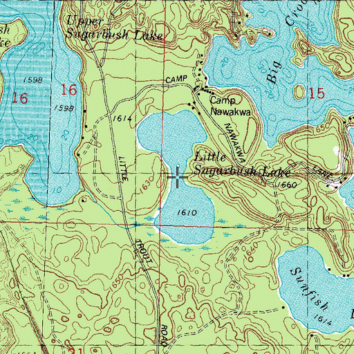 Topographic Map of Little Sugarbush Lake, WI