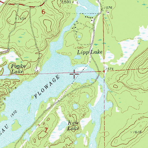 Topographic Map of Little Turtle River, WI