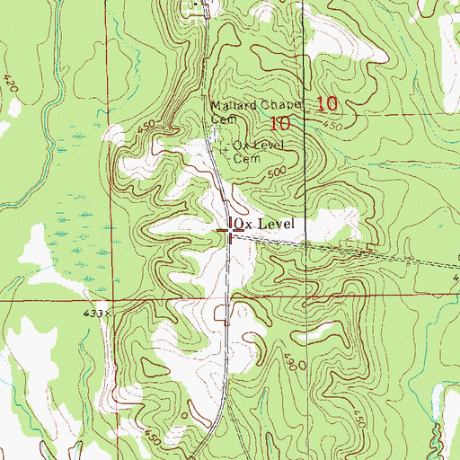 Topographic Map of Ox Level, AL