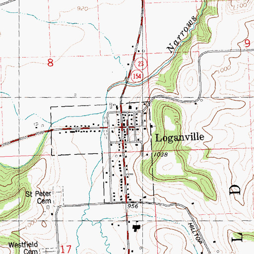Topographic Map of Loganville, WI