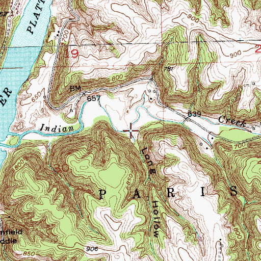 Topographic Map of Long Hollow, WI