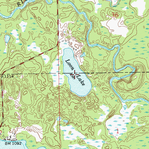 Topographic Map of Loon Lake, WI
