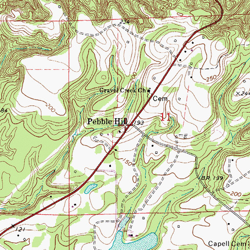Topographic Map of Pebble Hill, AL