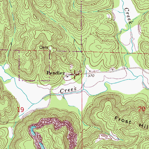 Topographic Map of Pendley, AL