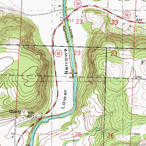 Topographic Map of Lower Narrows, WI