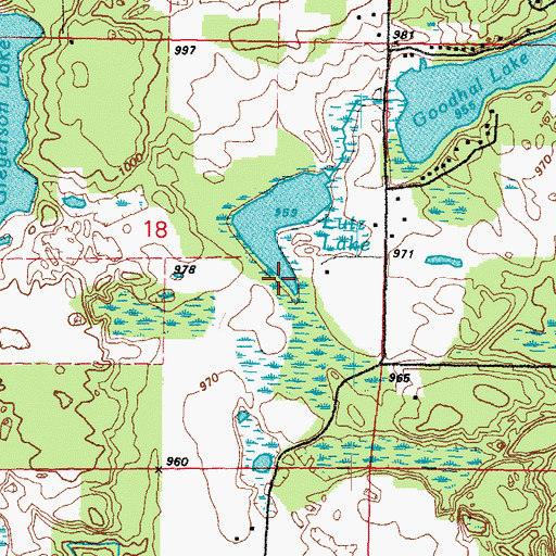 Topographic Map of Lutz Lake, WI