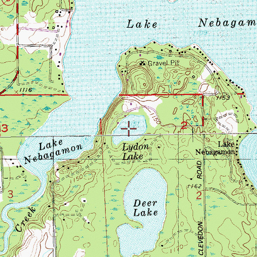 Topographic Map of Lydon Lake, WI