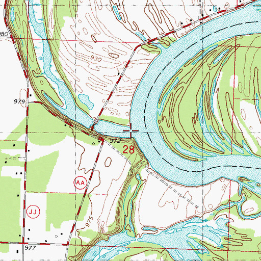 Topographic Map of Lynn Creek, WI