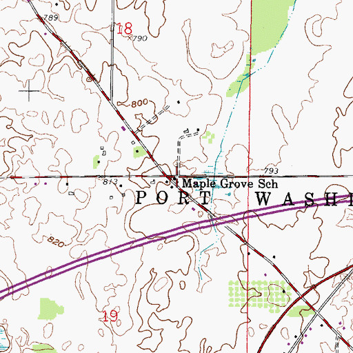 Topographic Map of Maple Grove School, WI