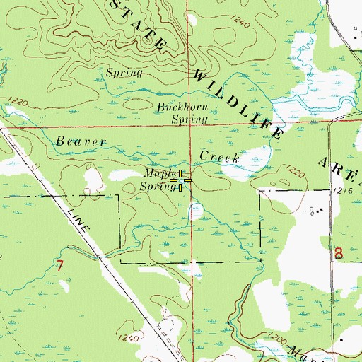 Topographic Map of Maple Spring, WI