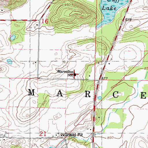 Topographic Map of Marcellon Elementary School, WI