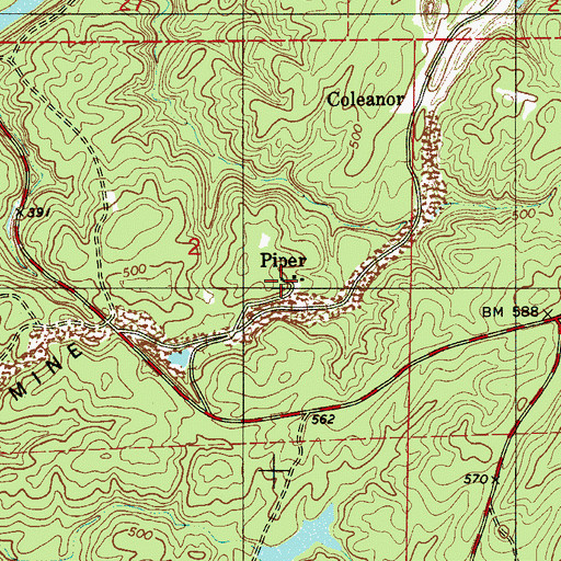 Topographic Map of Piper, AL