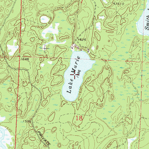 Topographic Map of Lake Marie, WI