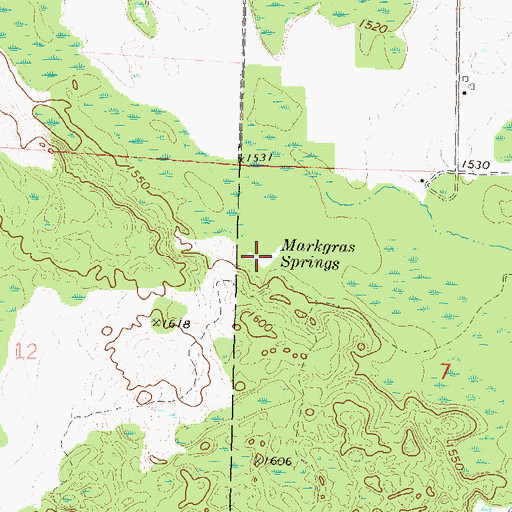 Topographic Map of Markgras Springs, WI