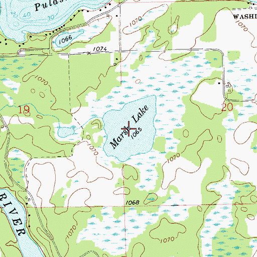 Topographic Map of Marsh Lake, WI