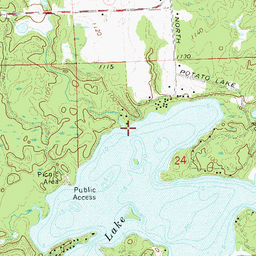 Topographic Map of McDermott Creek, WI