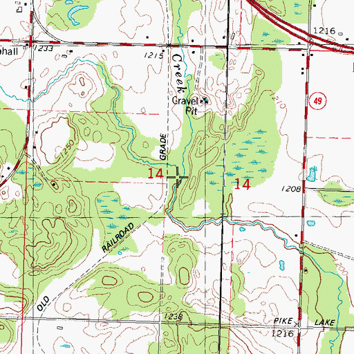 Topographic Map of McVay Brook, WI