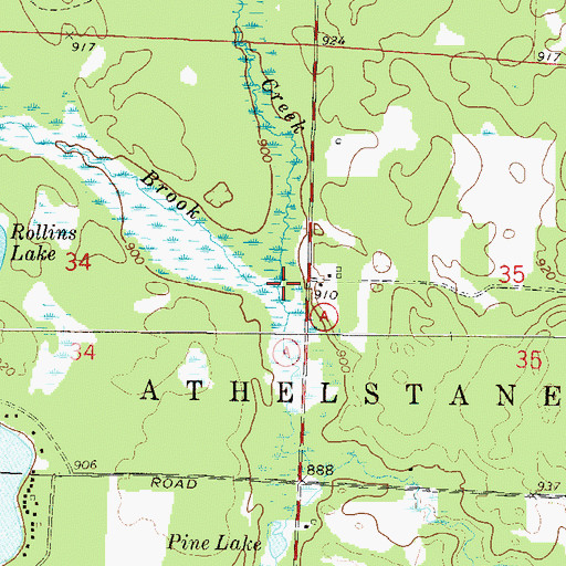 Topographic Map of Meadow Brook, WI