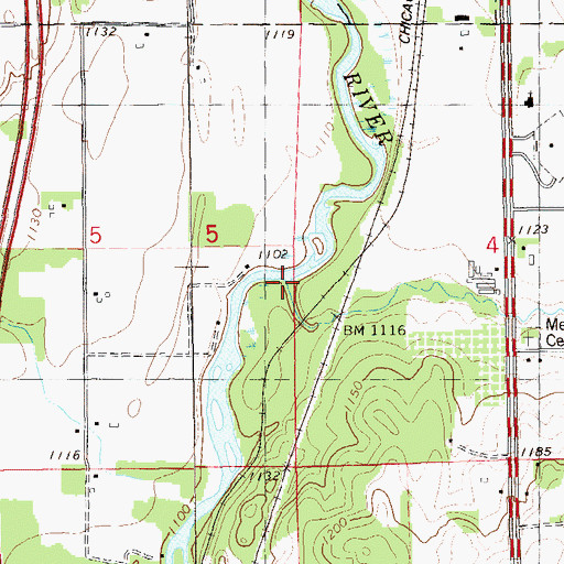 Topographic Map of Meadows Creek, WI