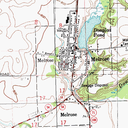 Topographic Map of Melrose, WI