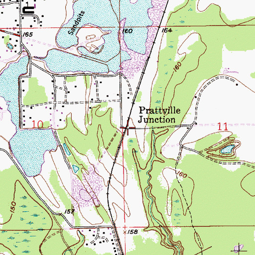 Topographic Map of Prattville Junction, AL