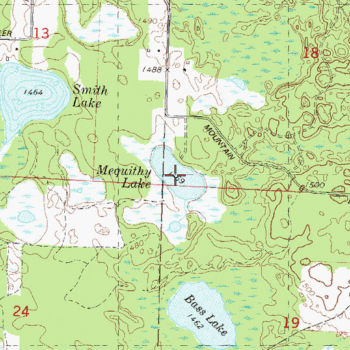 Topographic Map of Mequithy Lake, WI
