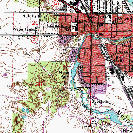 Topographic Map of Meyer Park, WI