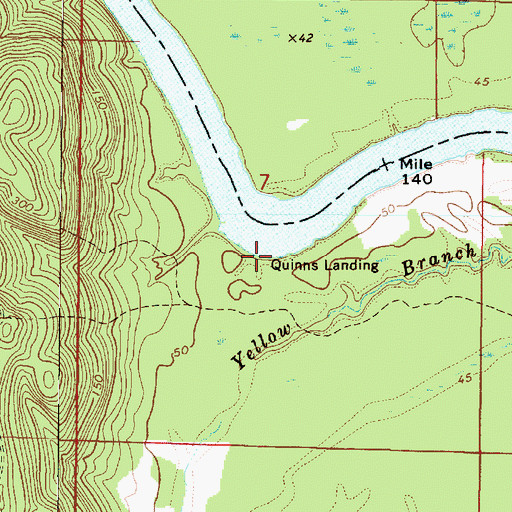 Topographic Map of Quinns Landing, AL