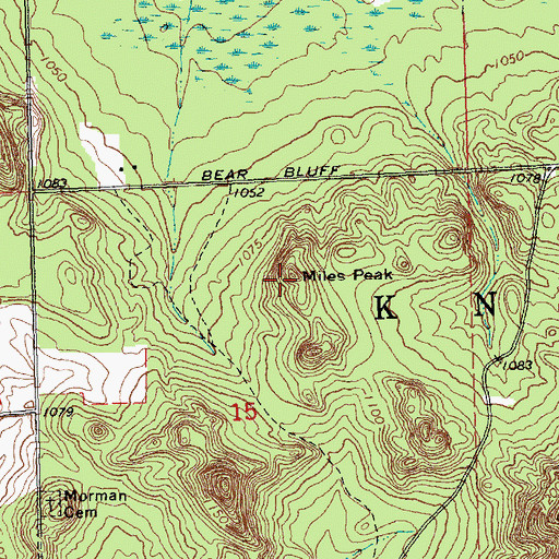 Topographic Map of Miles Peak, WI