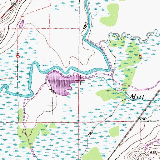 Topographic Map of Mill Brook, WI