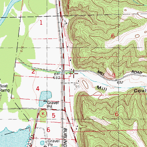 Topographic Map of Mill Coulee, WI