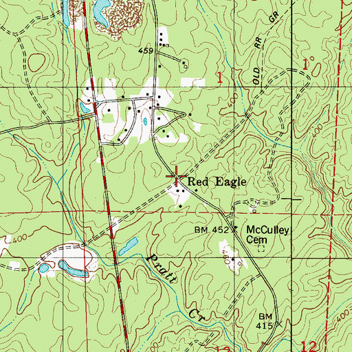 Topographic Map of Red Eagle, AL