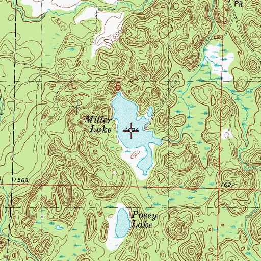 Topographic Map of Miller Lake, WI