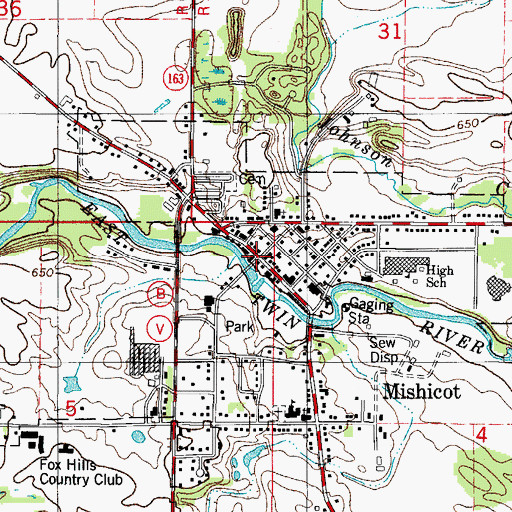 Topographic Map of Mishicot, WI
