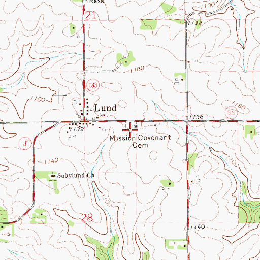 Topographic Map of Mission Covenant Cemetery, WI