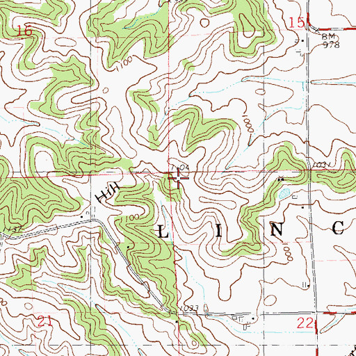 Topographic Map of Moldenhauer Hill, WI