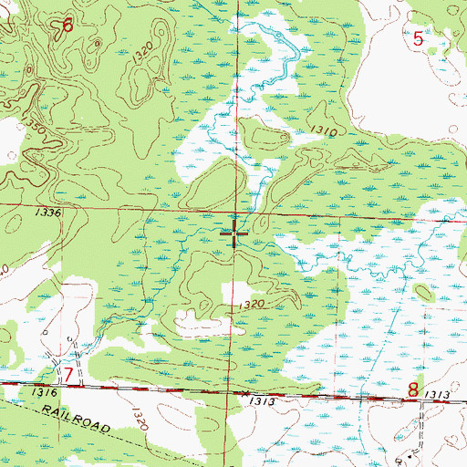 Topographic Map of Mondl Creek, WI