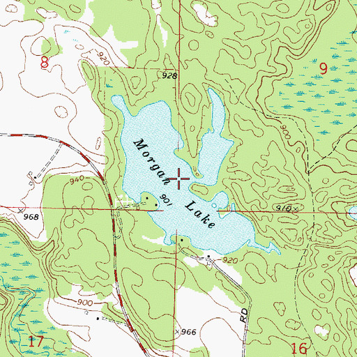 Topographic Map of Morgan Lake, WI