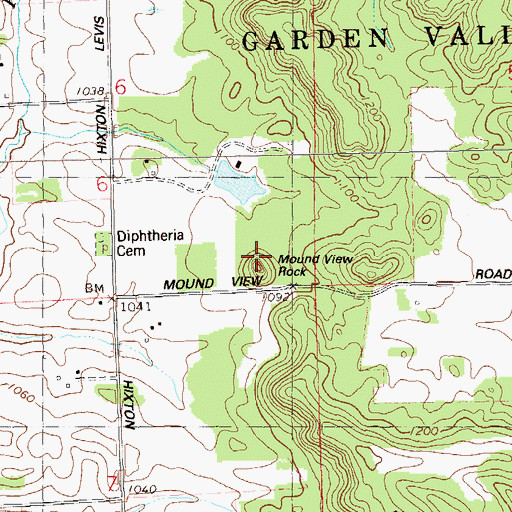 Topographic Map of Mound View Rock, WI